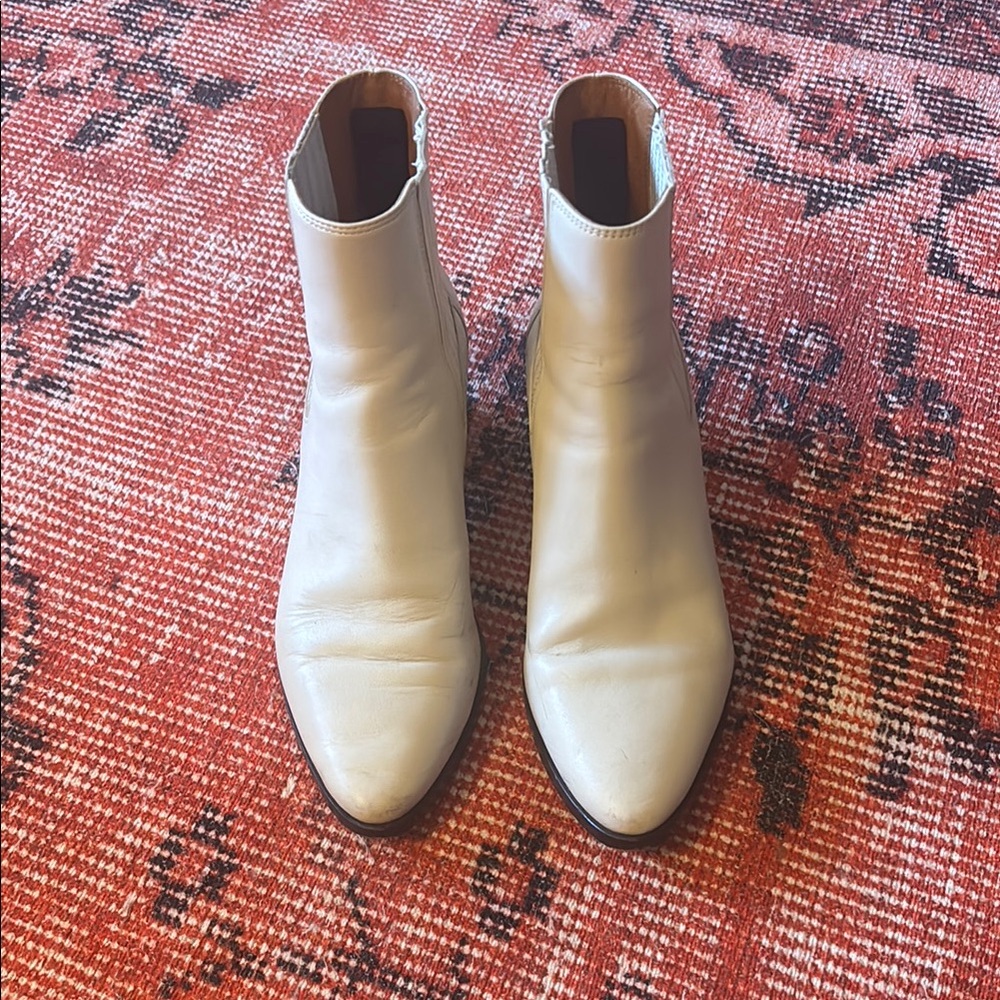 Rag & Bone White Leather Rover Booties - Picture 4 of 13